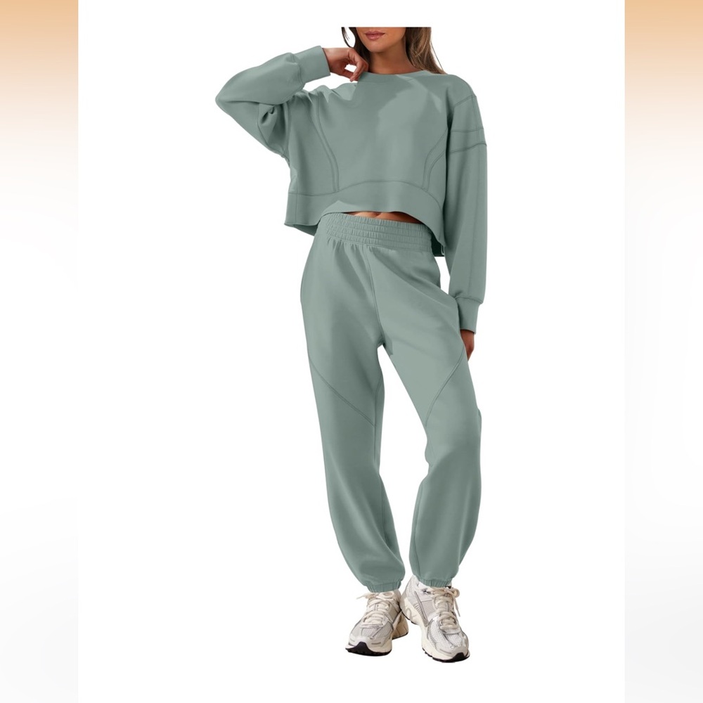 Women's Sage Green Track Jogger Set - Casual Comfort